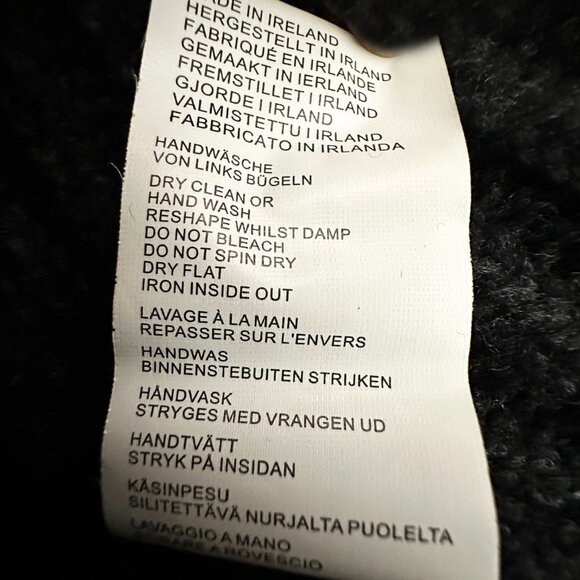 Fisherman Out of Ireland Knit Craft Ribbed Charcoal Button Sweater Jacket Sm. - Picture 7 of 16